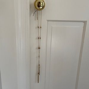 Chico’s gold lariat necklace w tortoise accents